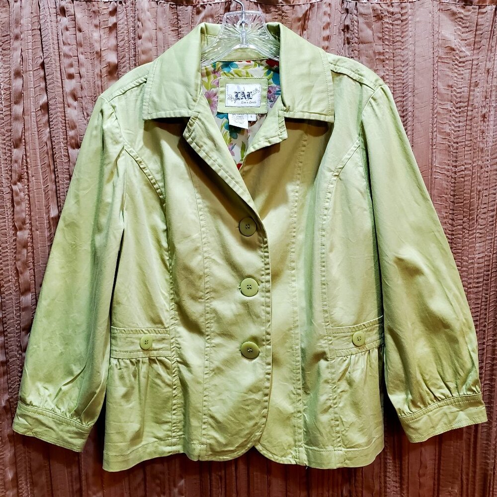 Live A Little Green Jacket Blazer Women's Large